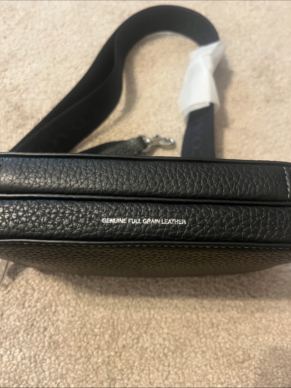 COACH Clinton Crossbody NWT Black Pebbled Leather Belt Bag with Silver Hardware - Picture 9 of 10